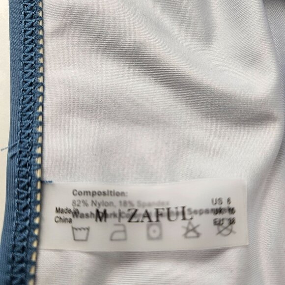 Zaful Womens Cross-Back Halter Bikini Set Blue Size Med Tie-Back Stylish Beach - Picture 6 of 7